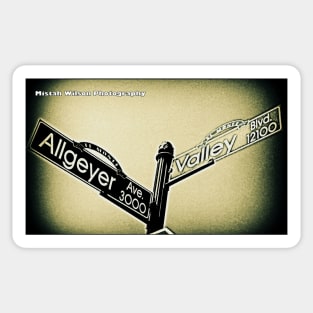 Allgeyer Avenue & Valley Boulevard, El Monte, California by Mistah Wilson Sticker